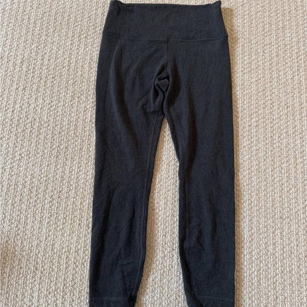 Lululemon Athletica Black and Green Thick Leggings